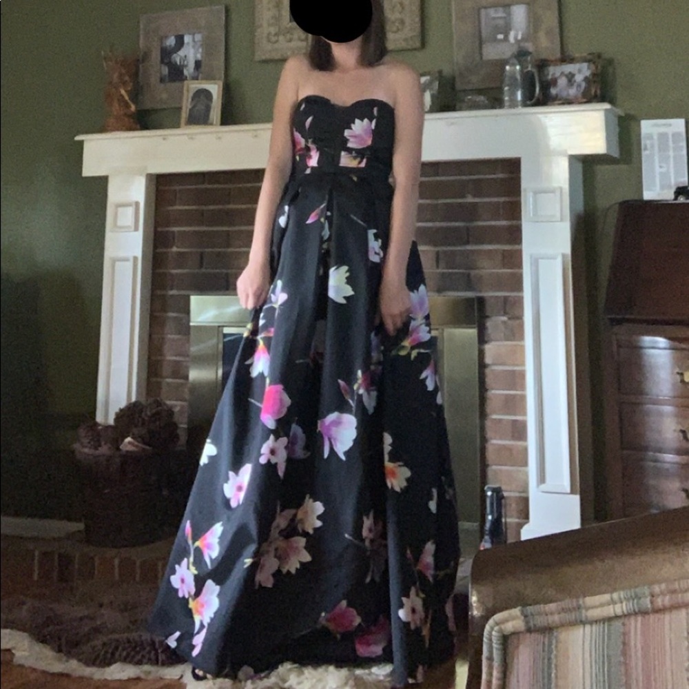 Sequin Hearts Prom Dress Floral